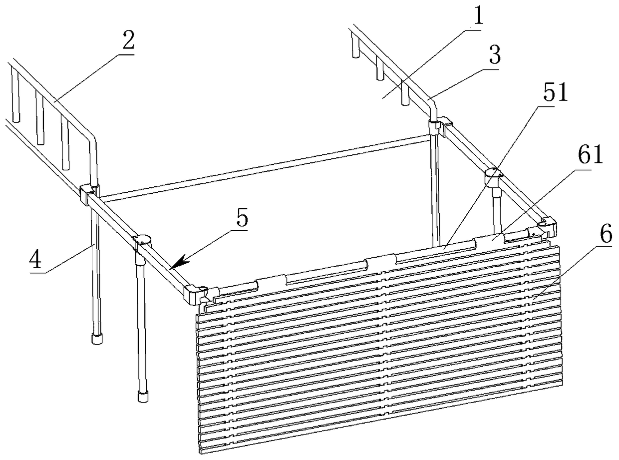 Extended folding bed for accompanying person