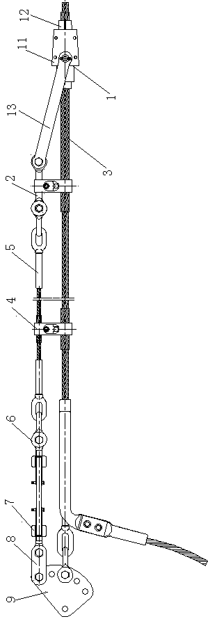 Single-bundle conductor tension backup complete device