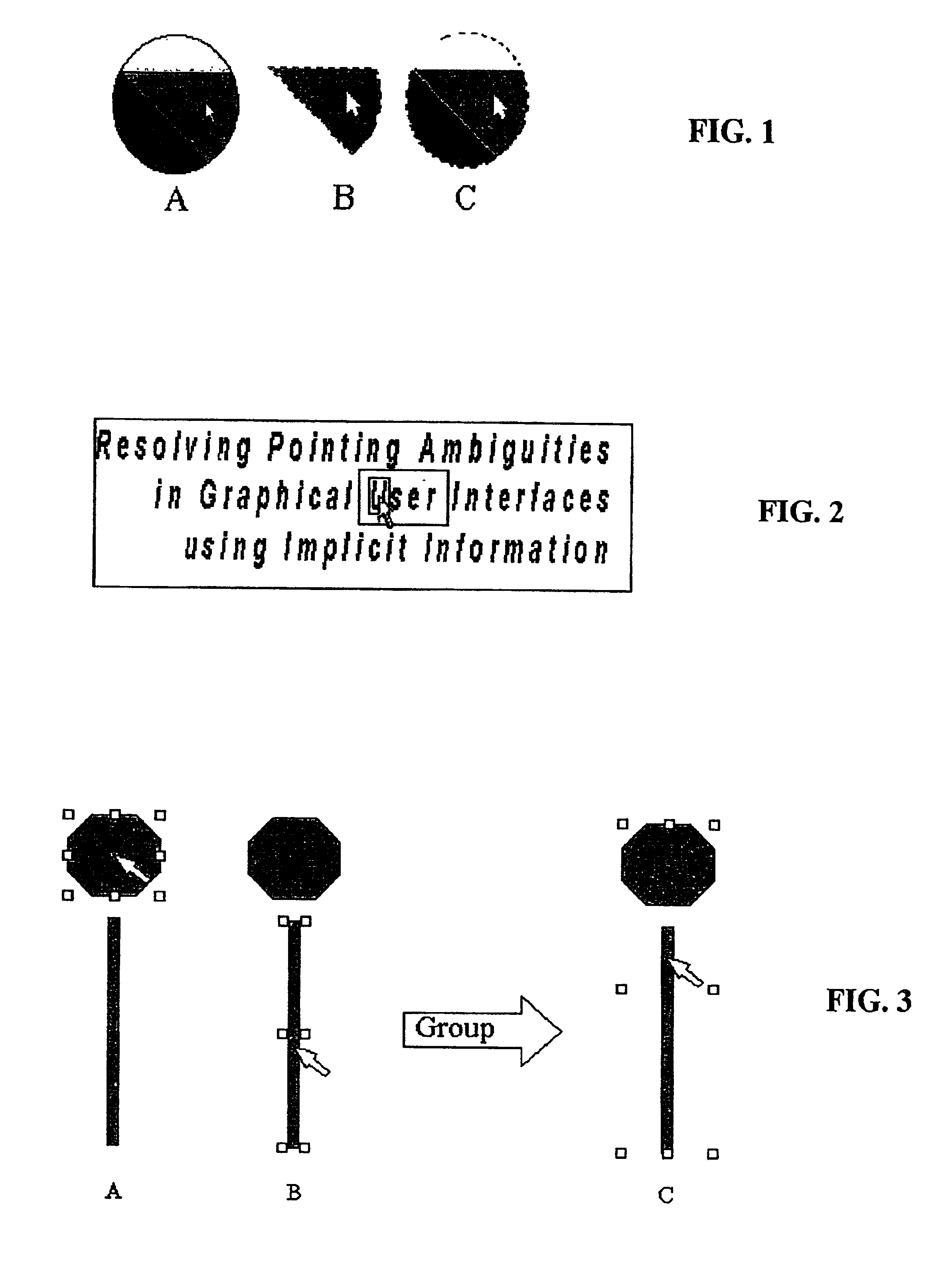 Method and system for implicitly resolving pointing ambiguities in human-computer interaction (HCI)