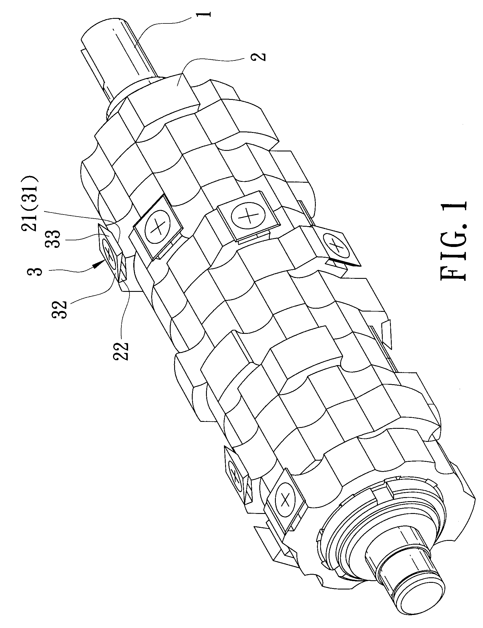 Cutter head assembly for a wood planing machine