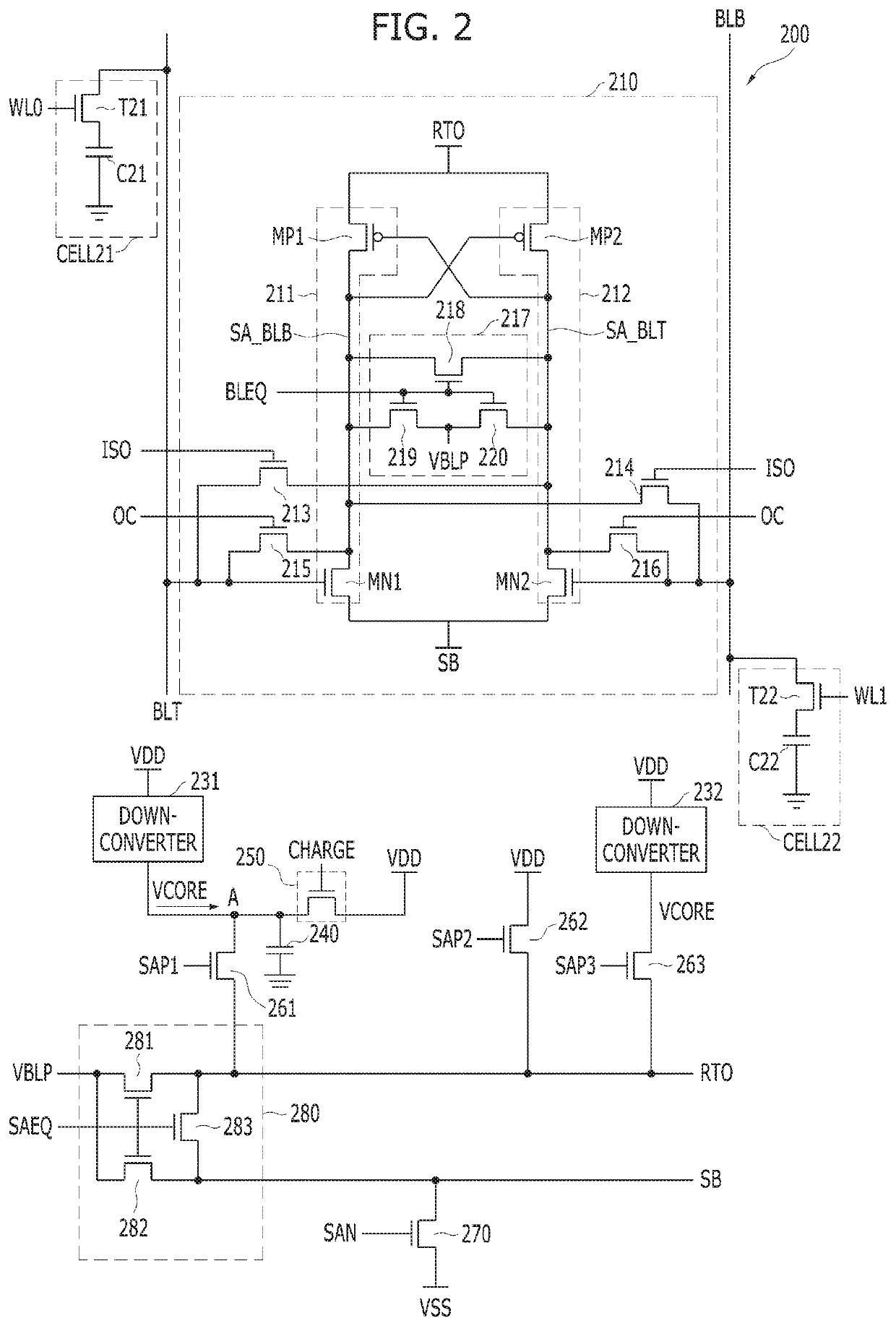 Memory having bit line sense amplifier