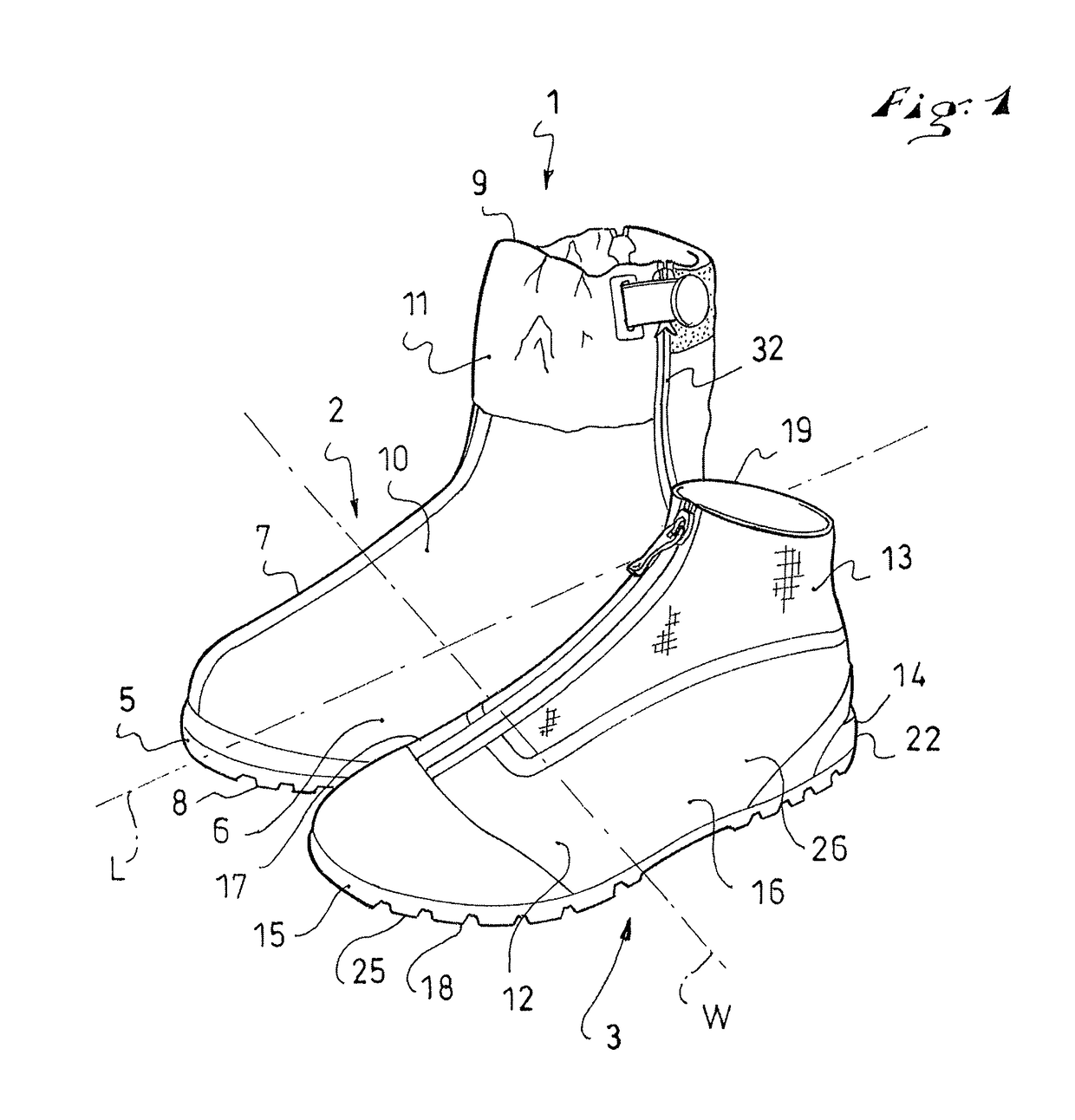 Boot having a first footwear element and a second footwear element