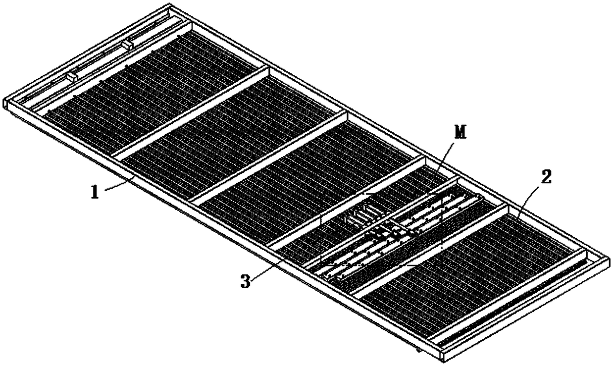 A walking type feeding device and a container using the device