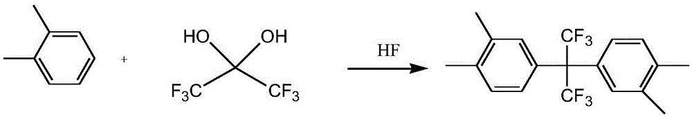 Preparation method of 2,2-bis(3,4-dimethylphenyl)hexafluoropropane