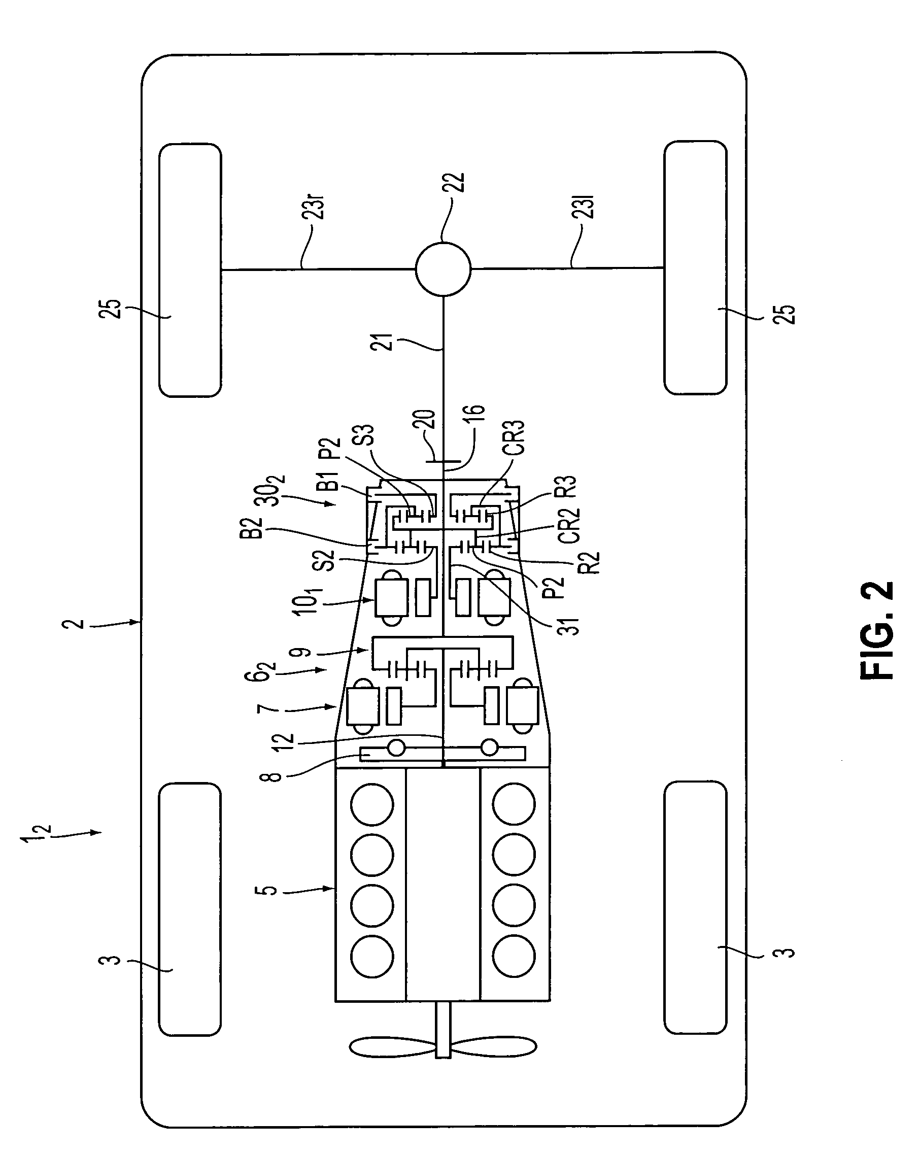 Hybrid drive system and vehicle equipped therewith