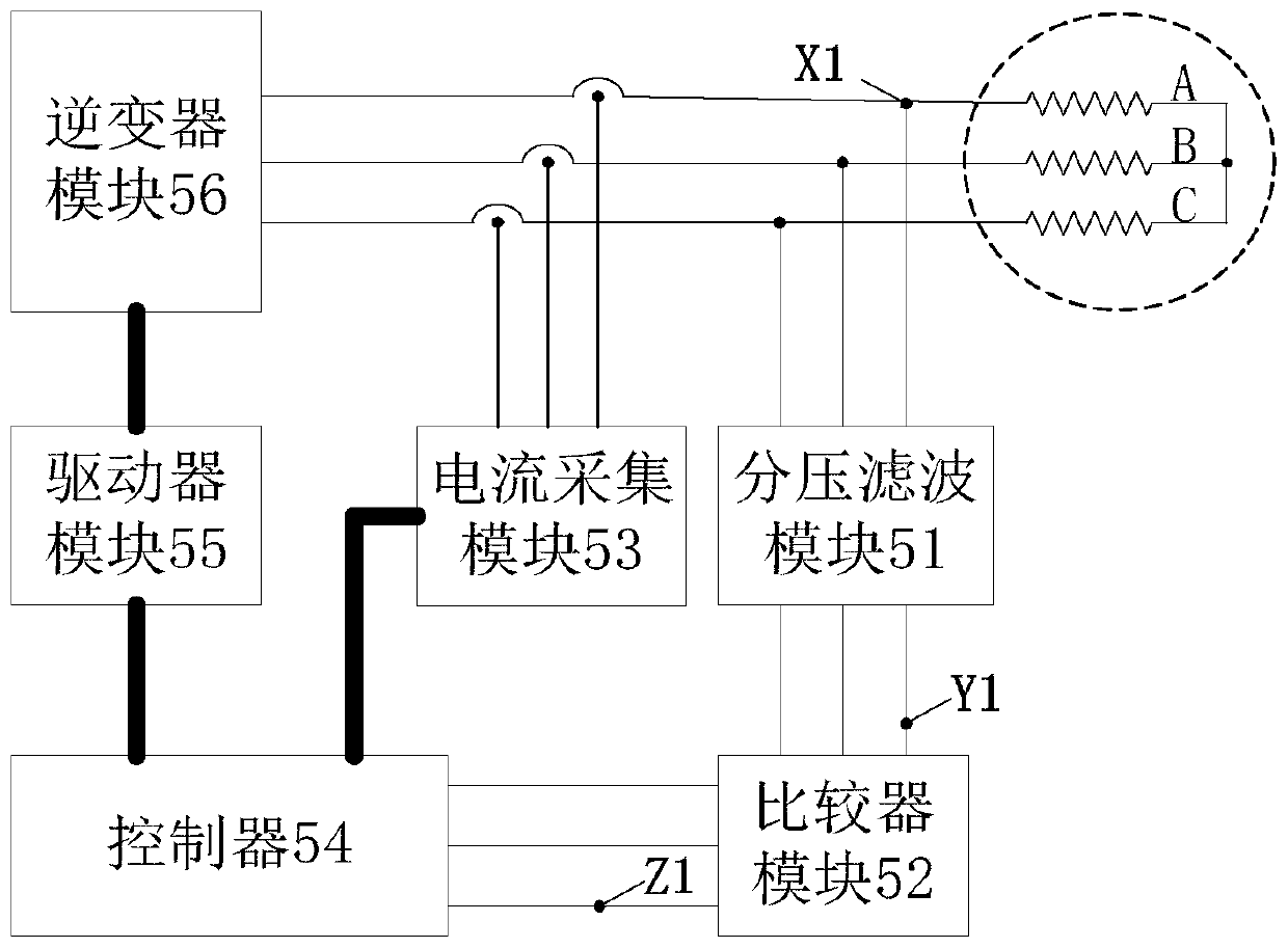 Adaptive filtering control method in sensorless control and control device