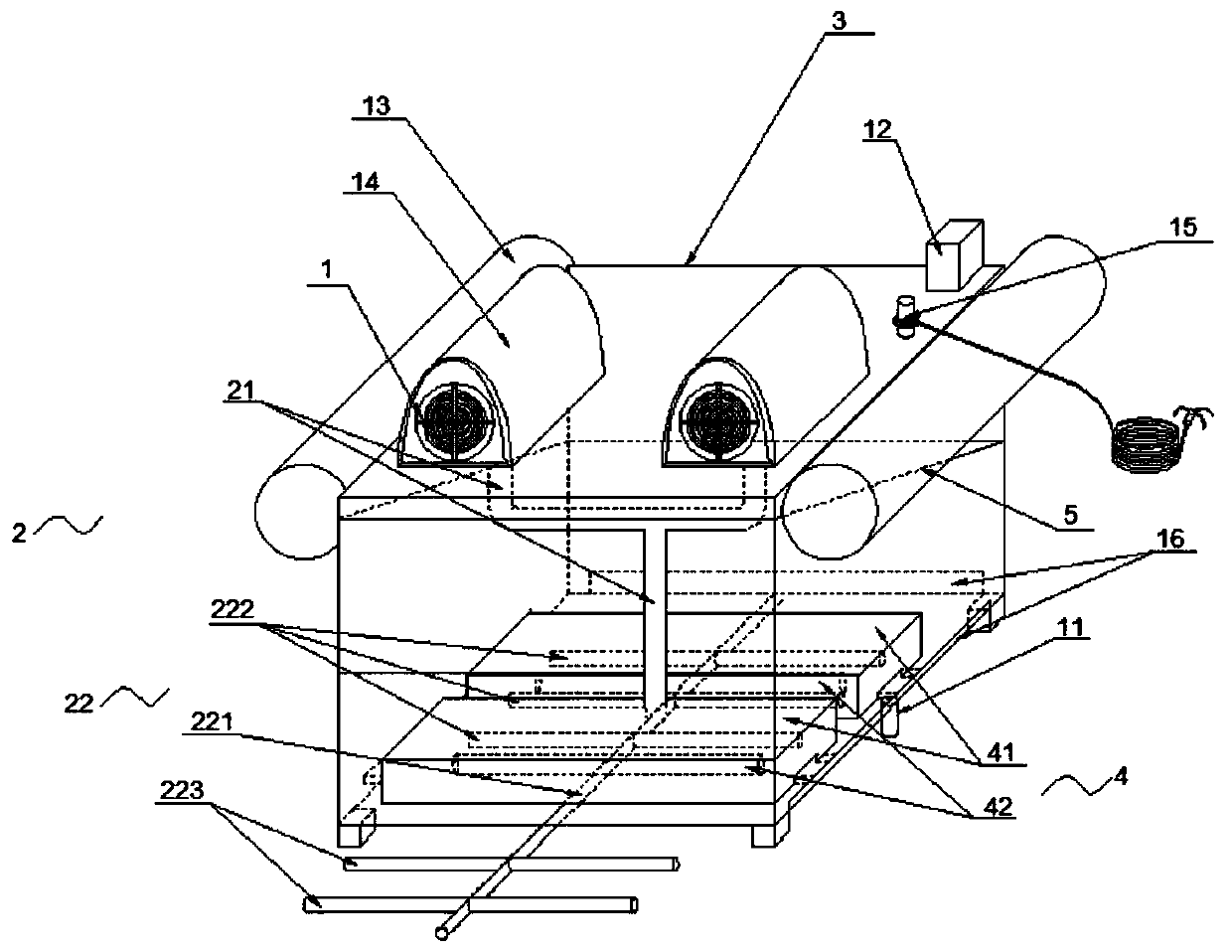 Micro-power immersive three-in-one water treatment apparatus