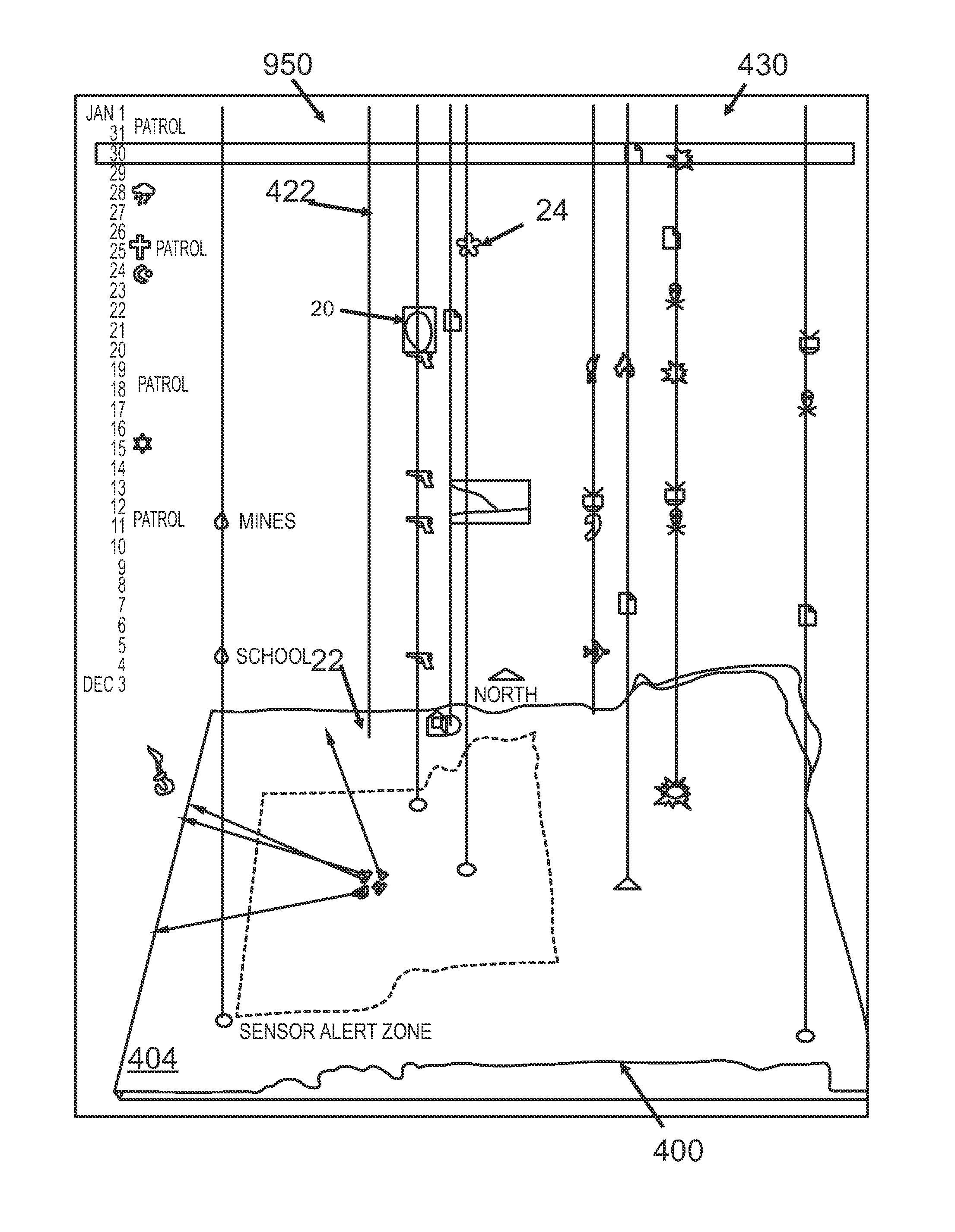 System and method for visualizing connected temporal and spatial information as an integrated visual representation on a user interface