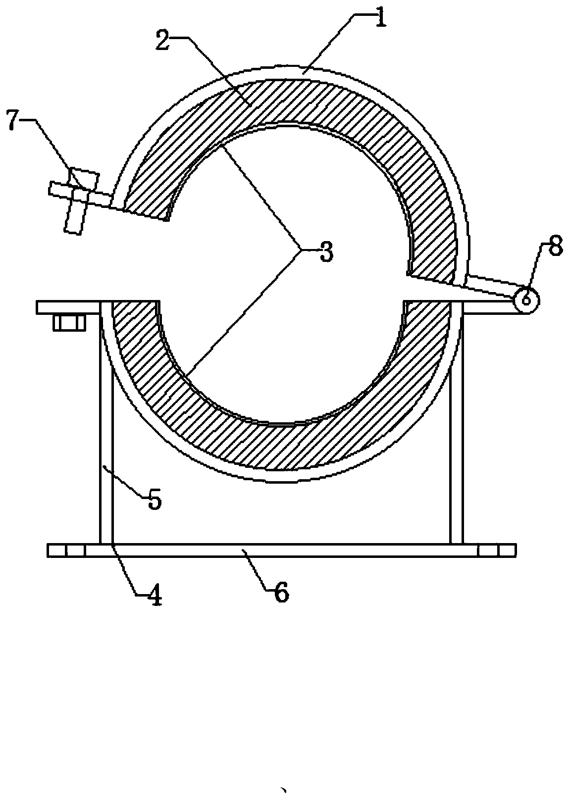 High-temperature-resistant and anti-radiation elastic pipe clamp