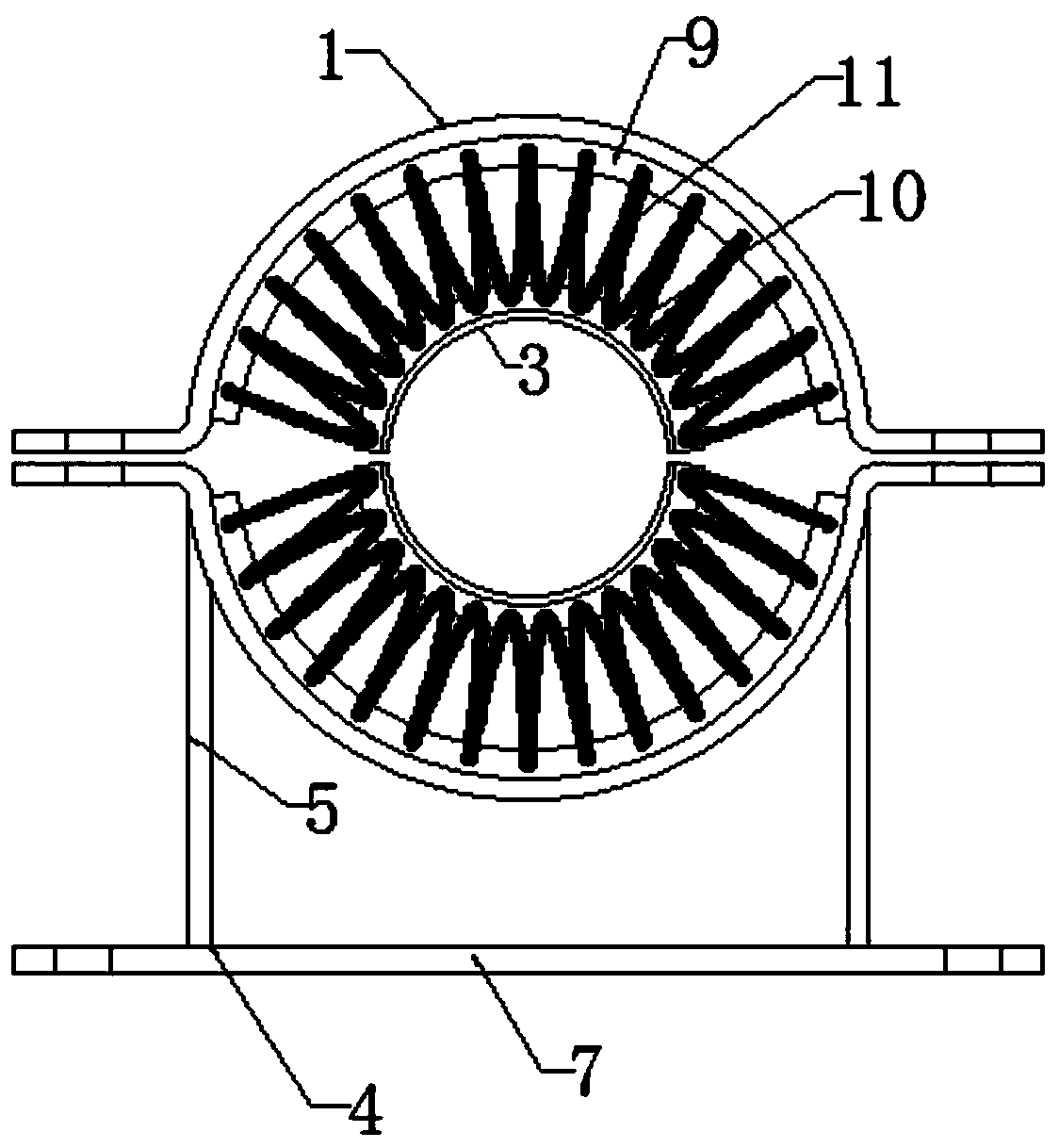 High-temperature-resistant and anti-radiation elastic pipe clamp