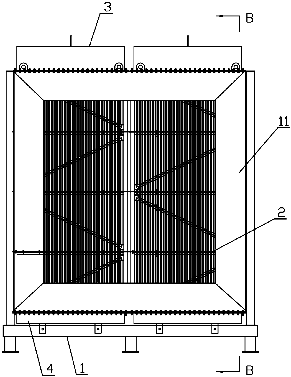 Large-capacity condensation heat exchange device