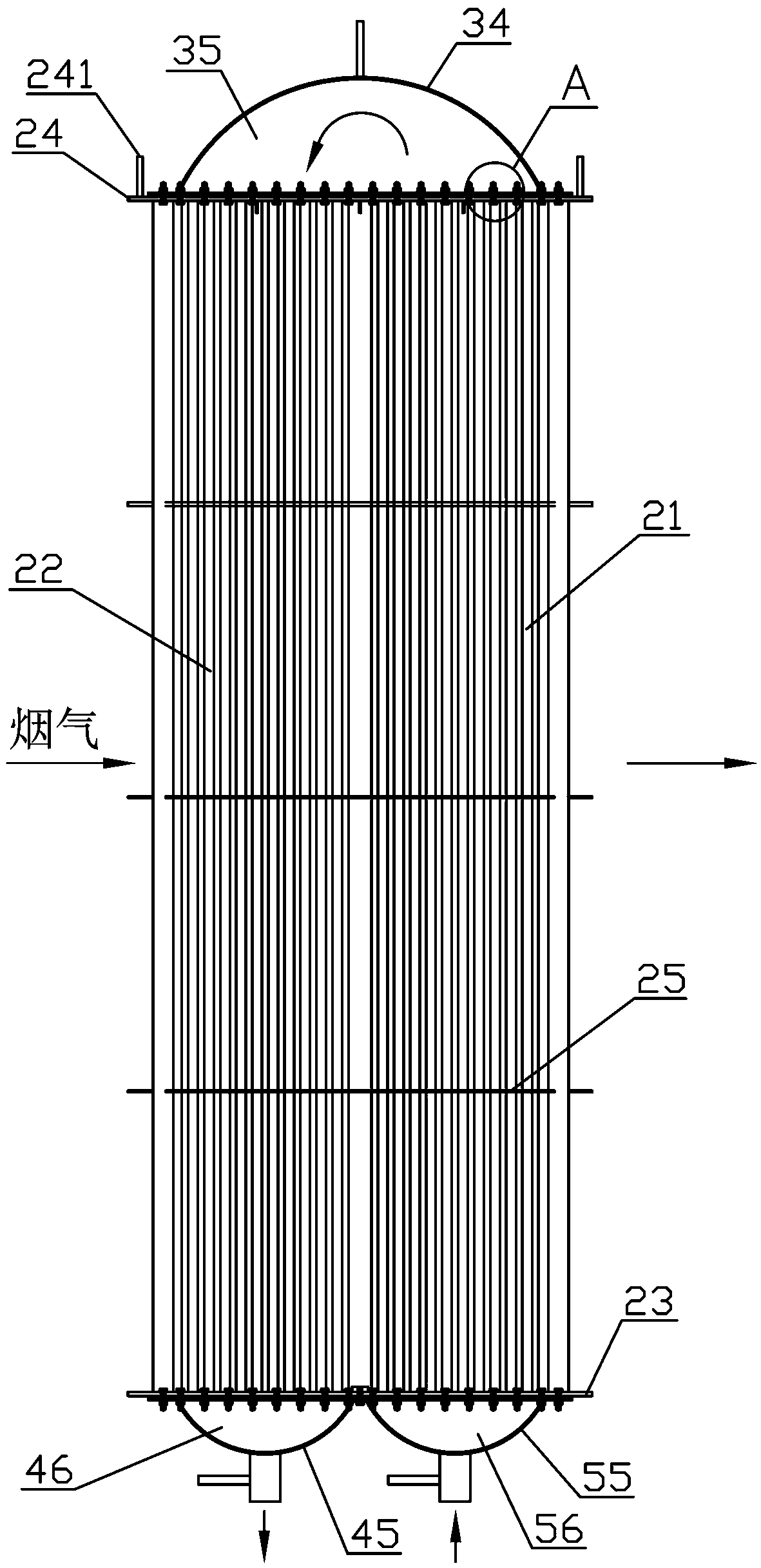 Large-capacity condensation heat exchange device