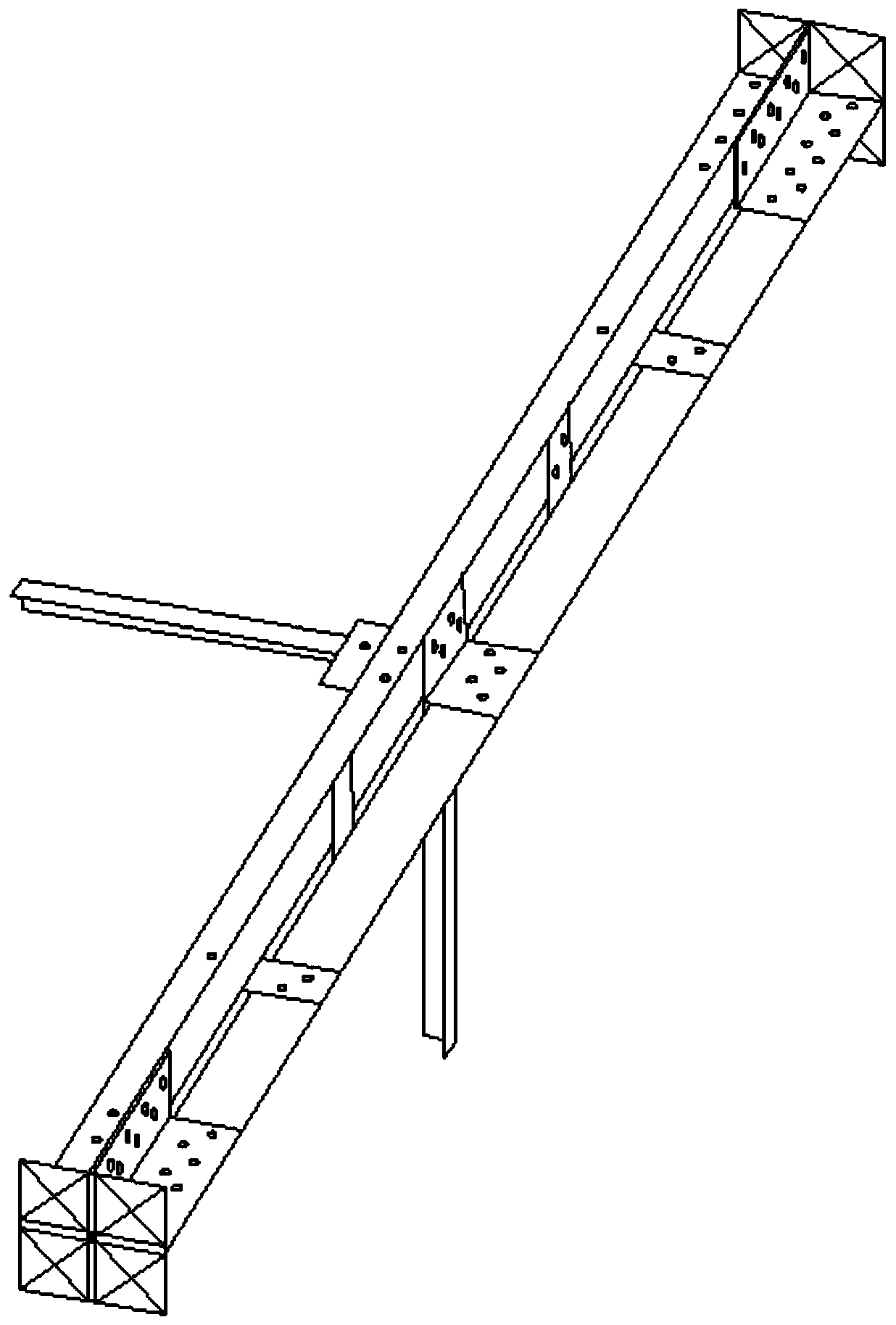 Finite element analysis method for stress performance of high-strength double-angle steel combined section component