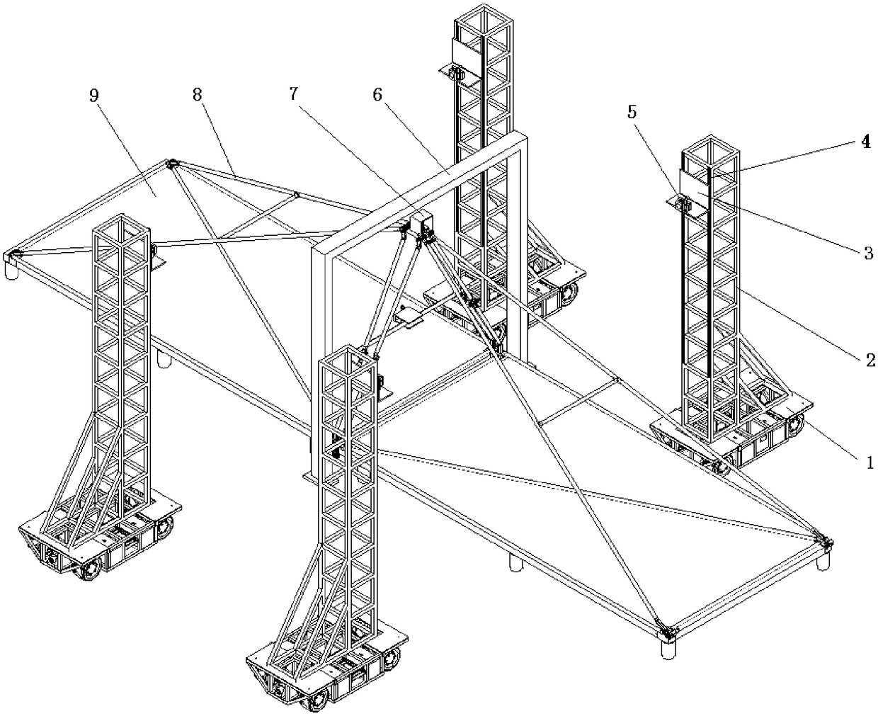 Assembling precision measurement method and device of satellite antenna unfolding system