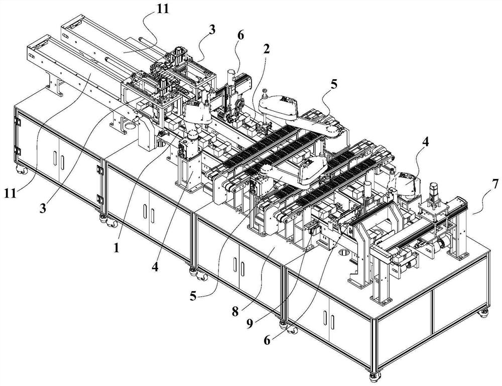 Automatic sensor component-adhering assembly line and component-adhering method