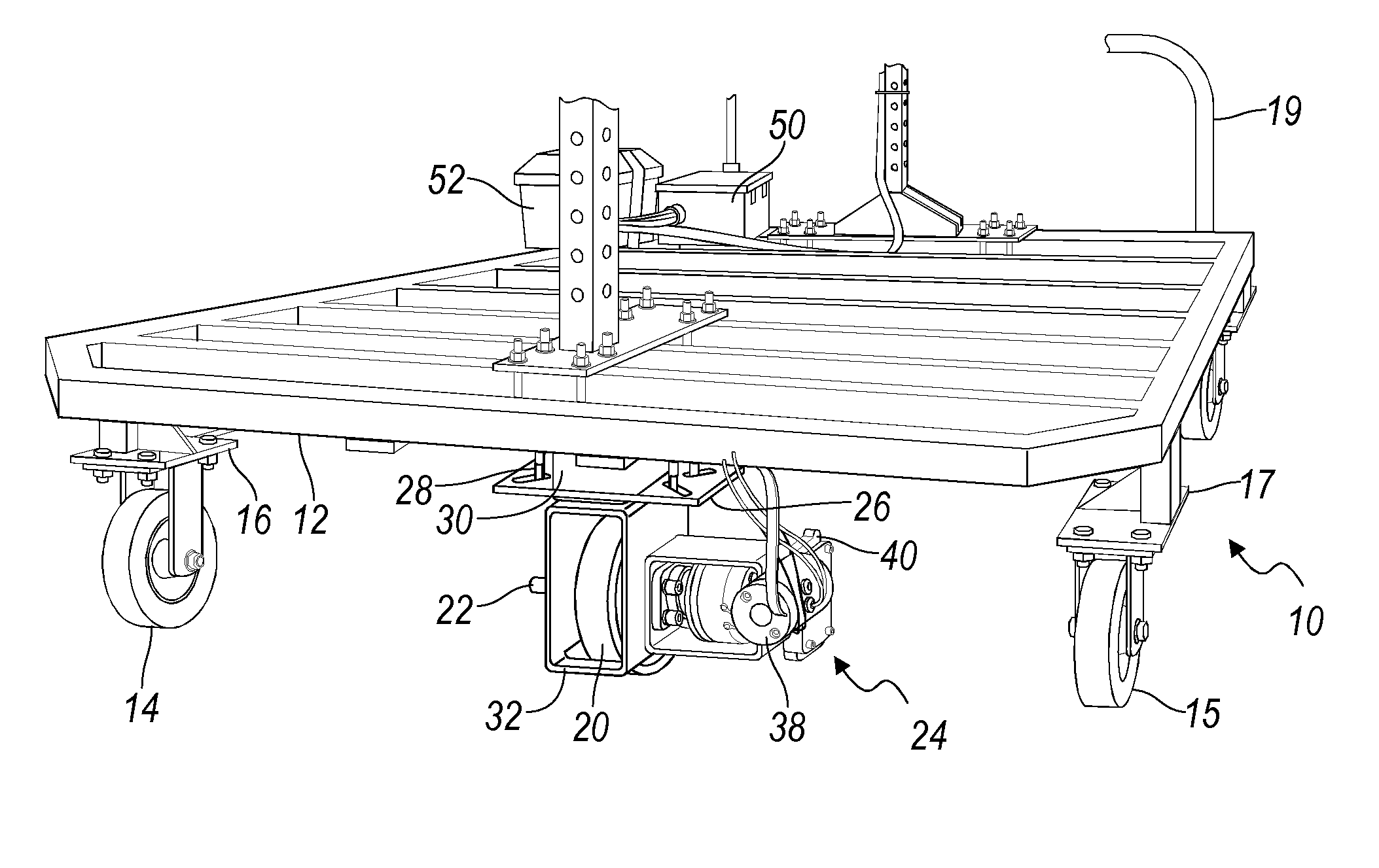 Electric powered cart for moving loads