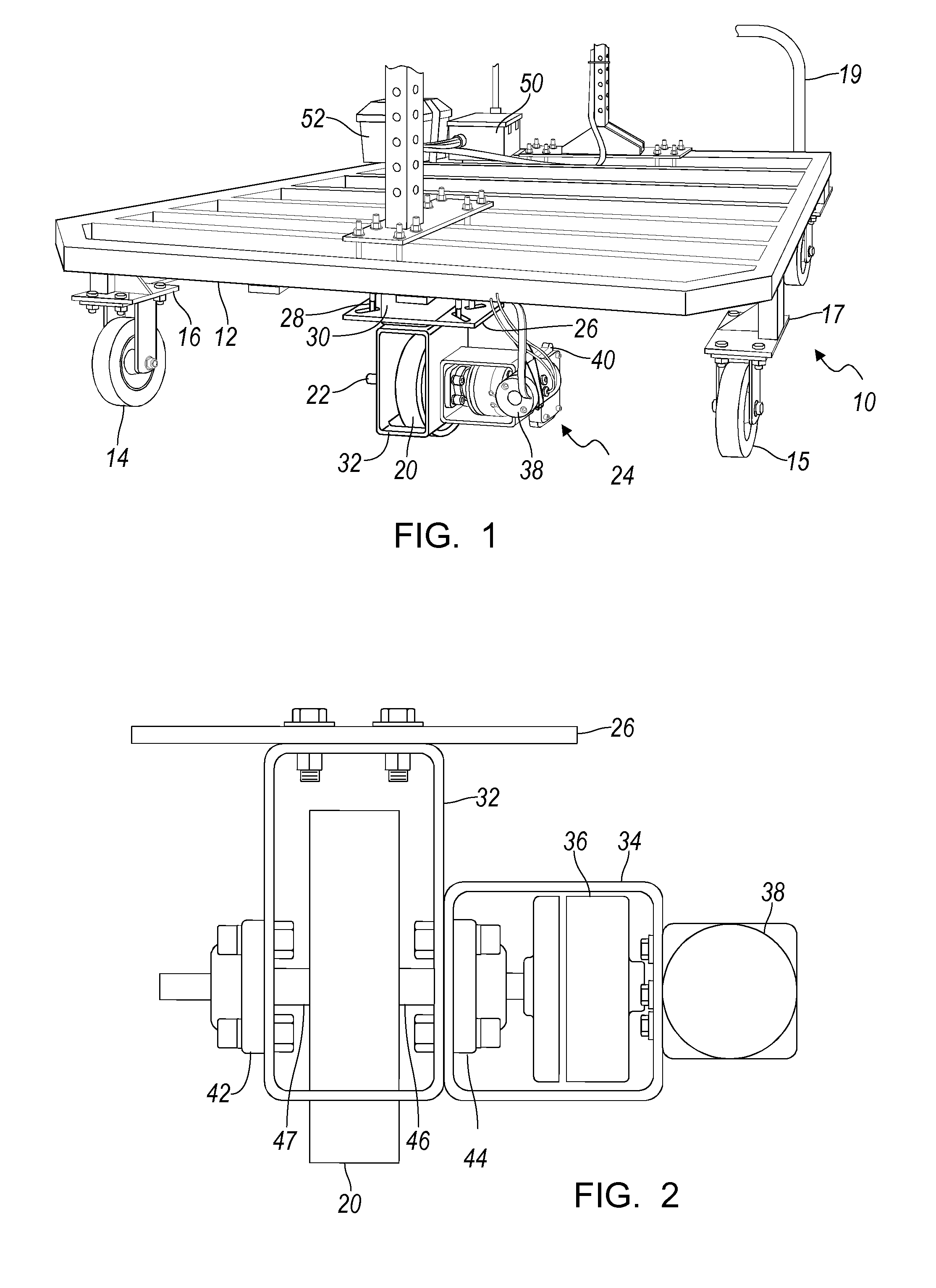 Electric powered cart for moving loads