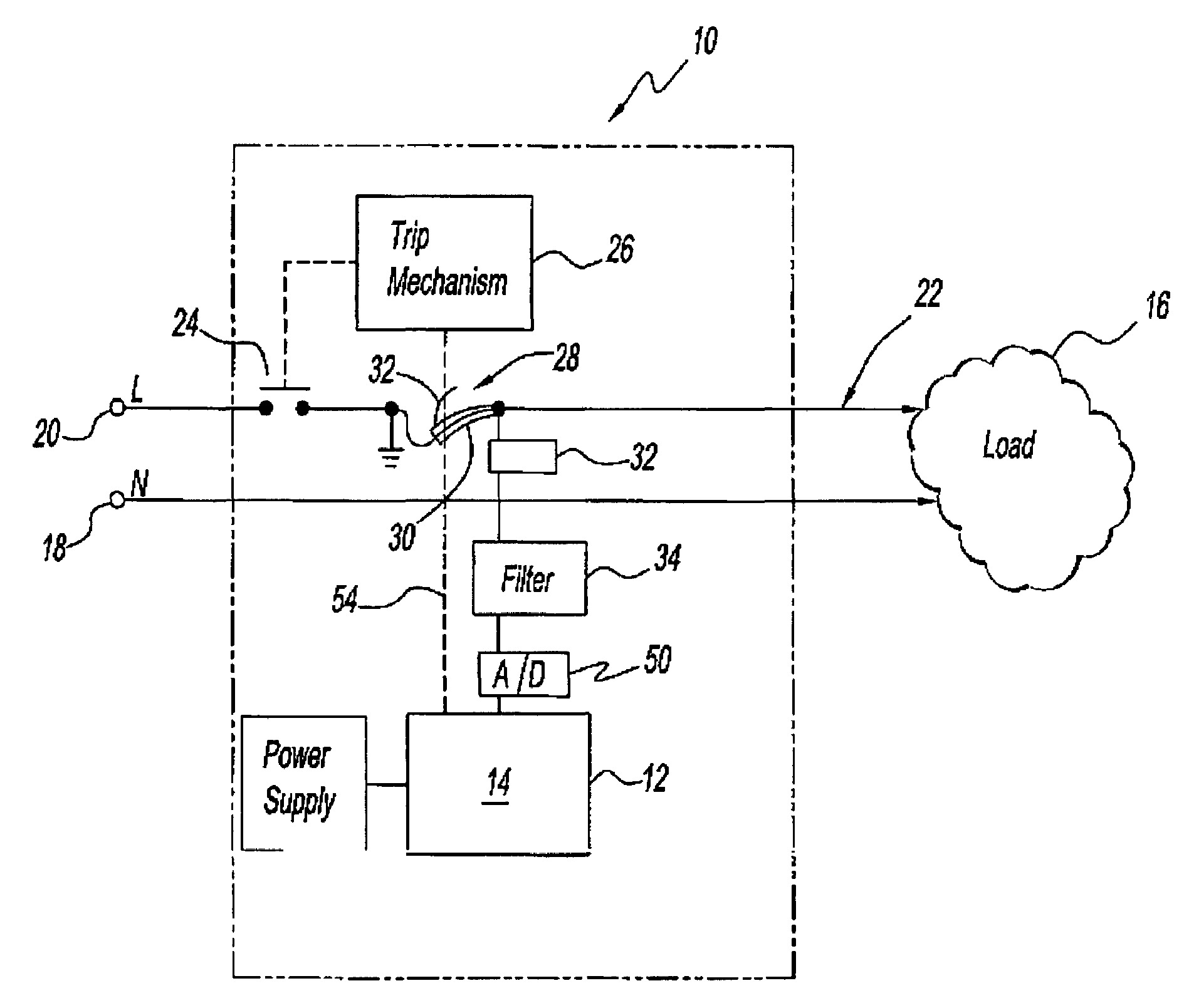 Series arc fault current interrupters and methods