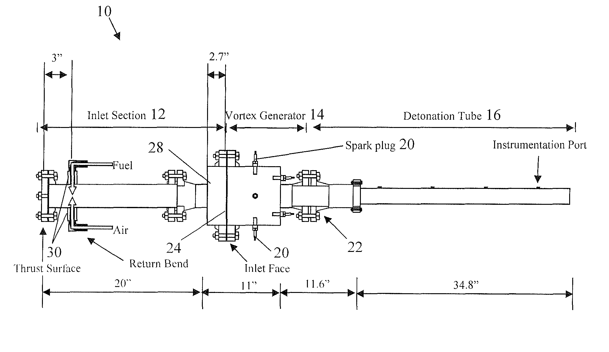 Valveless pulsed detonation combustor