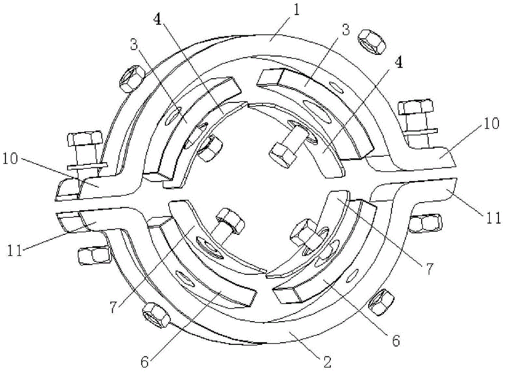 Automobile exhaust system and exhaust pipe clamp device thereof