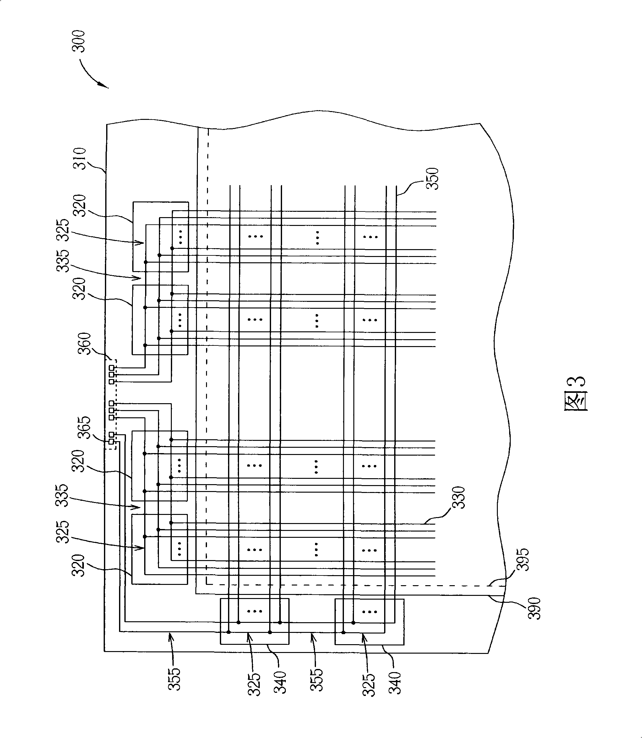 Flat display device with test structure