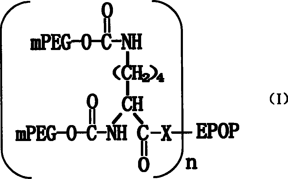 Recombinant erythropoietin with intracorporeal physical activity and modified by macrogol