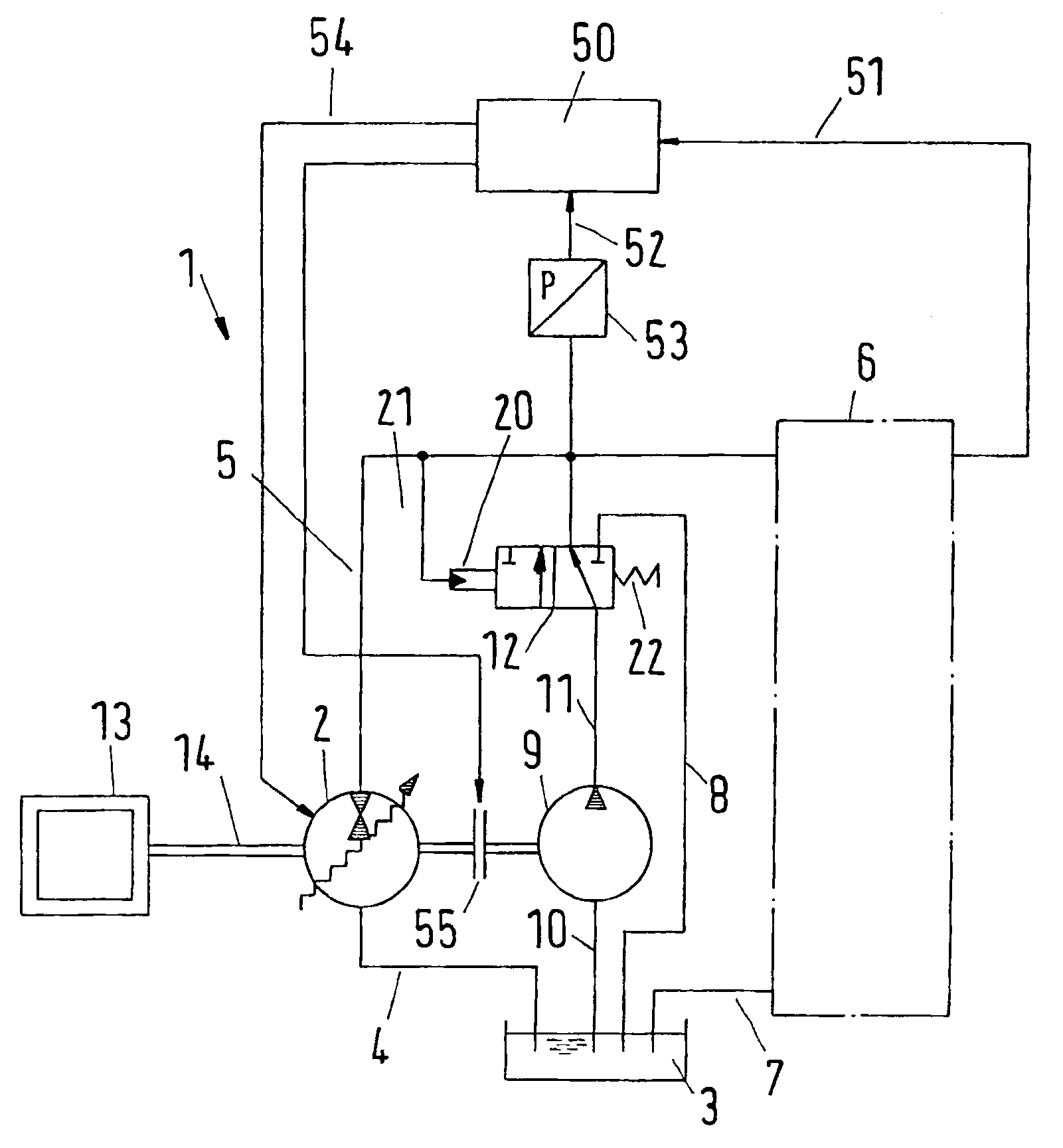 Hydraulic system with supplement pump