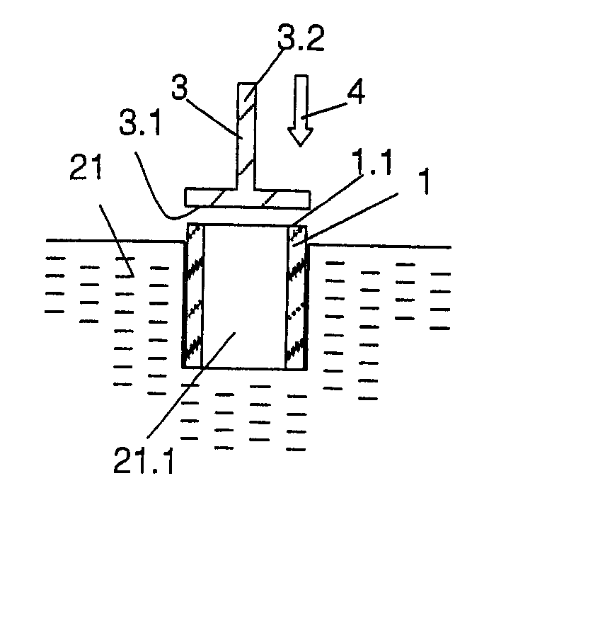 Implant, implantation device, implantation method