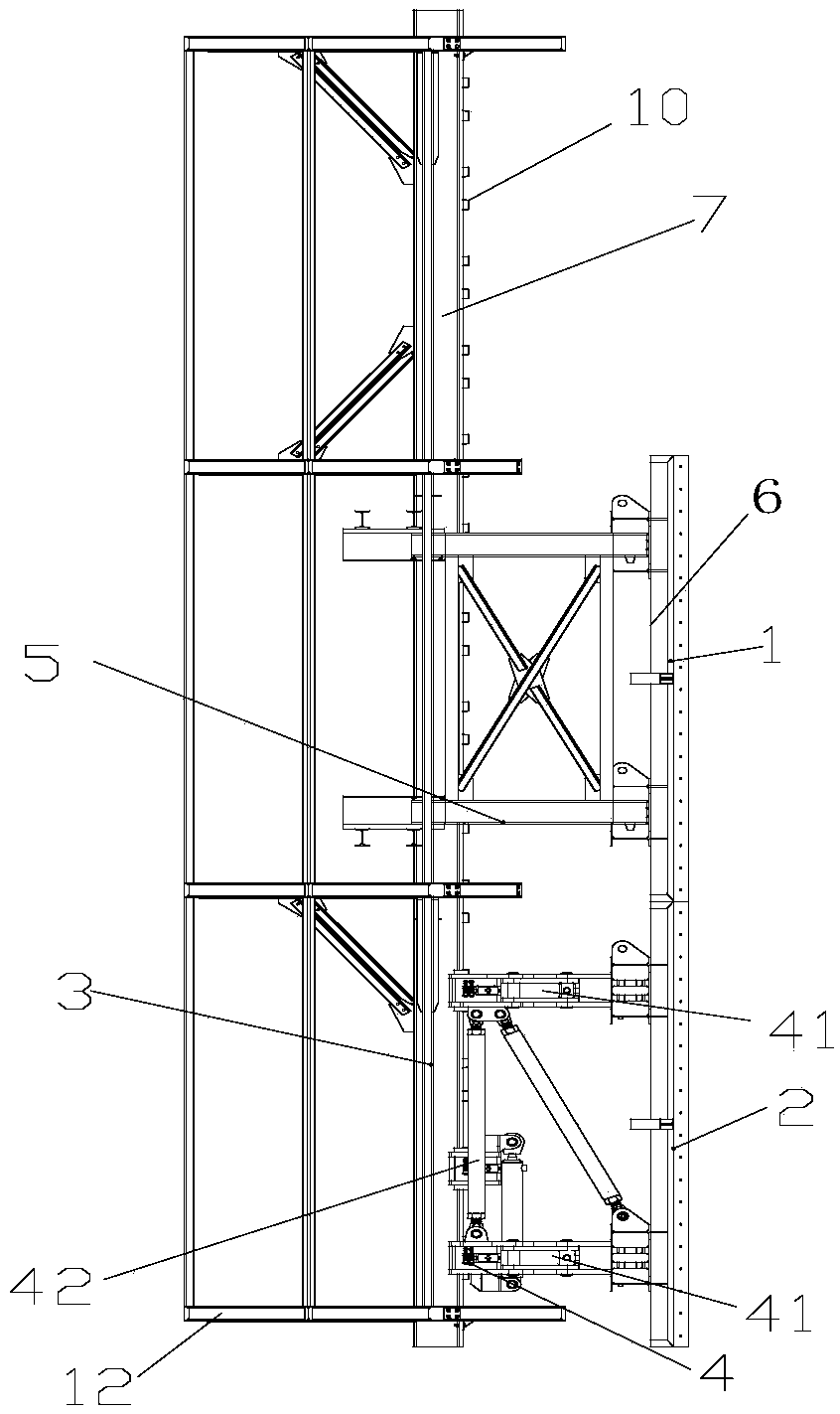 Self-climbing hydraulic formwork turning system for high pier