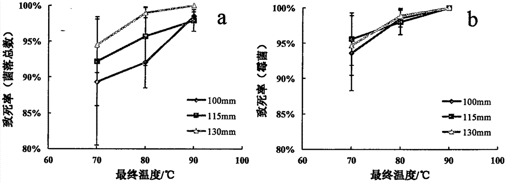 Packaged branded noodle processing method with radio frequency sterilization