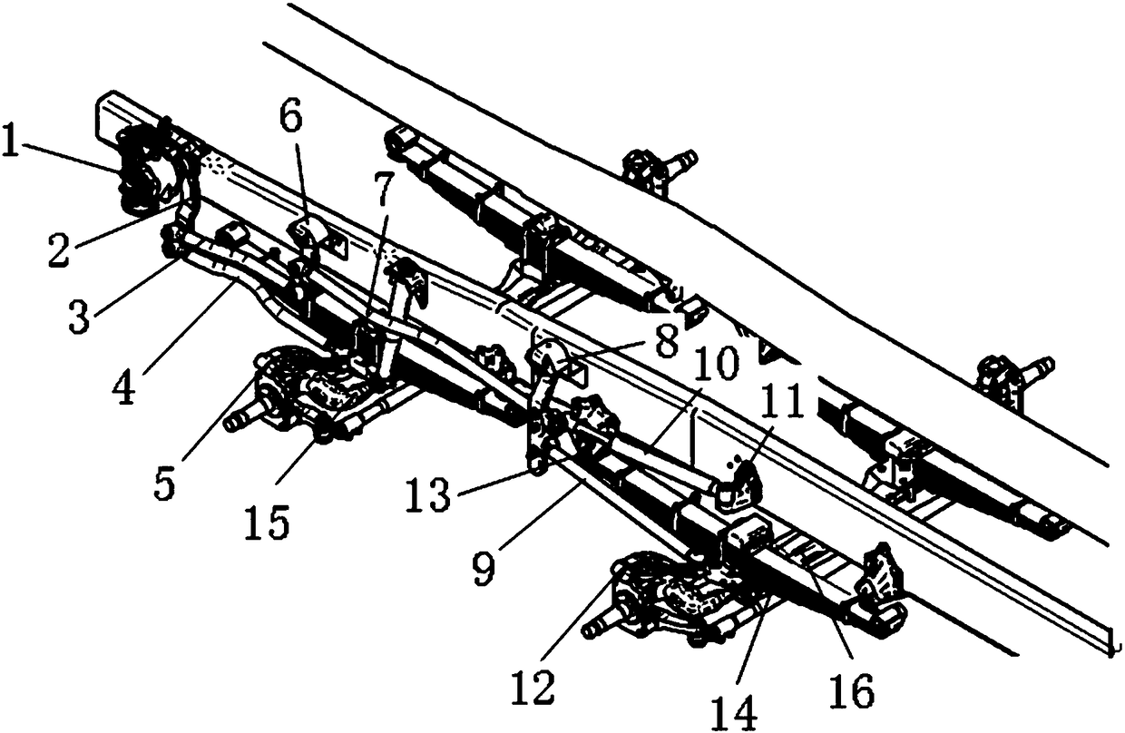 A double front axle vehicle steering system