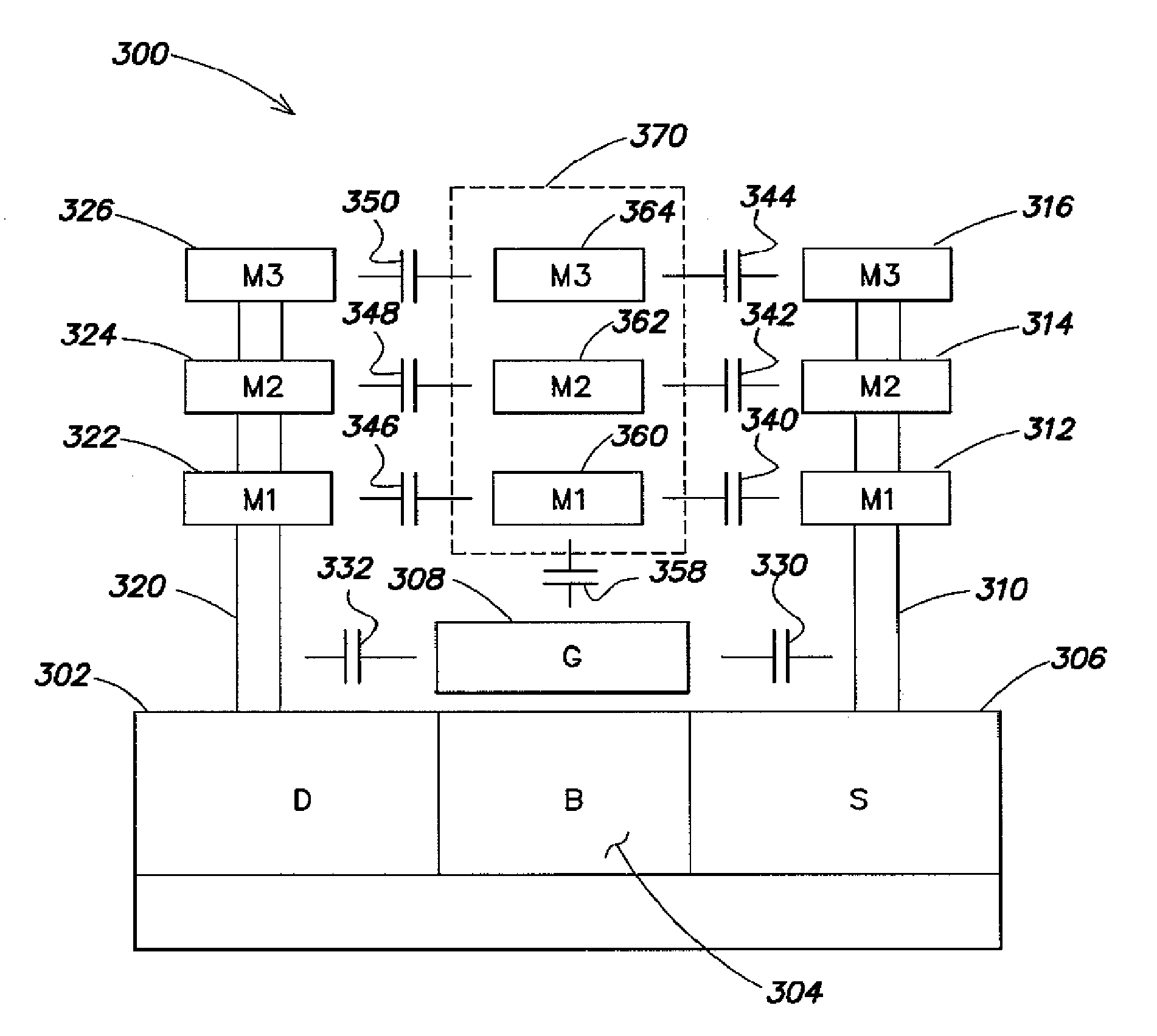 Methods and apparatus for reducing coupling in a mos device