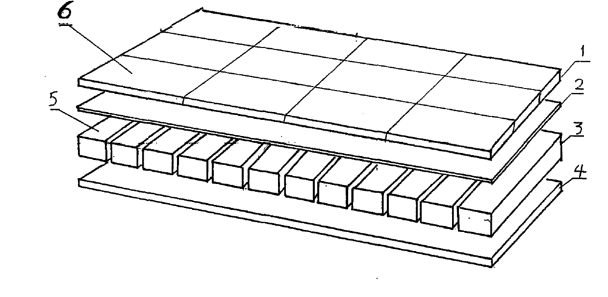 Production method of stabilized solid wood composite floor with buffer layer