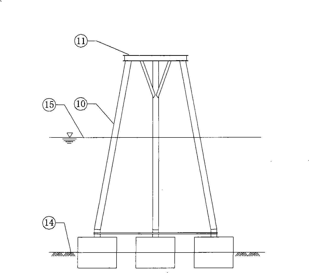 At-sea composite foundation