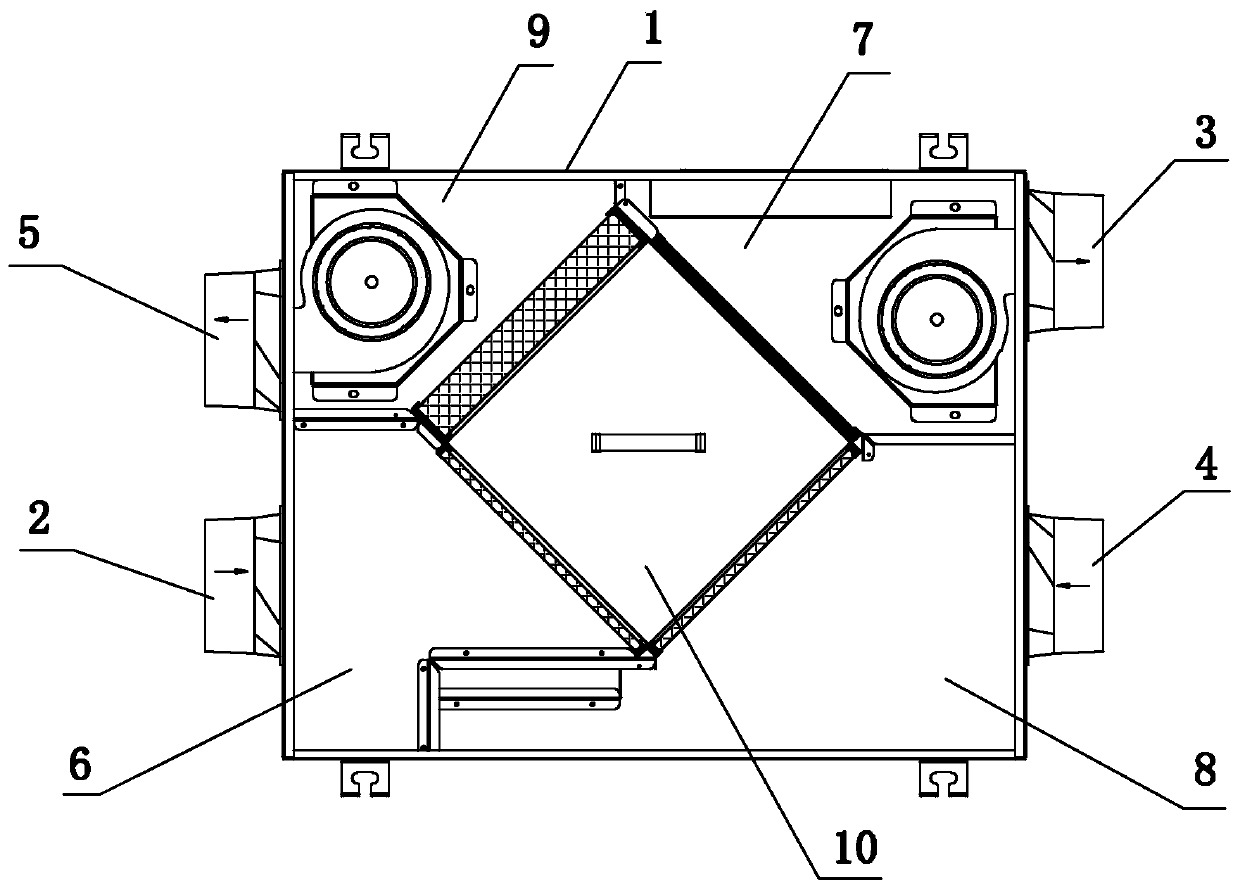 Full-heat-exchange fresh air ventilator converting solar energy to supply power