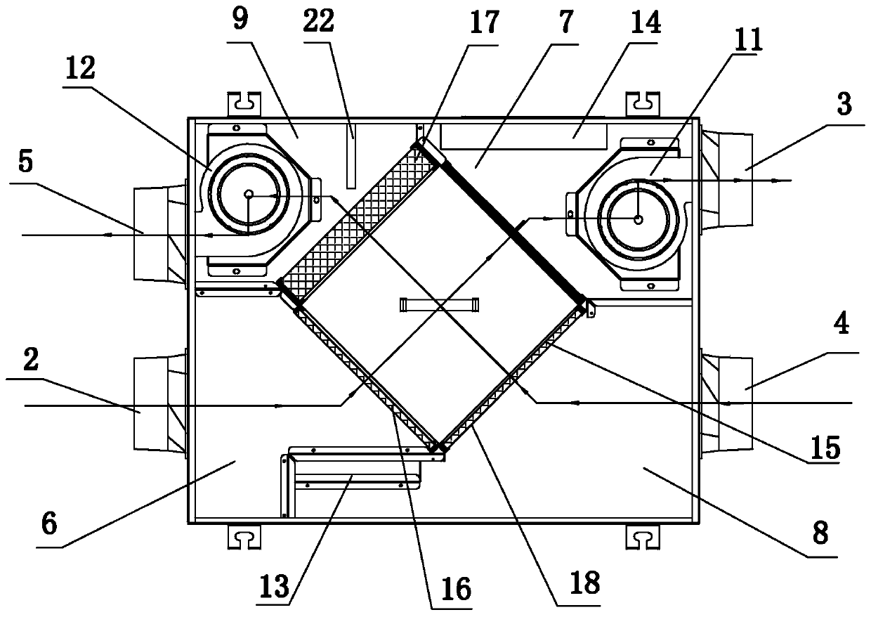 Full-heat-exchange fresh air ventilator converting solar energy to supply power