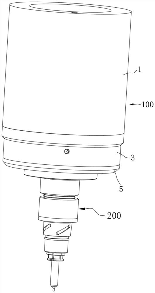 Ultrasonic machining device and ultrasonic spindle thereof