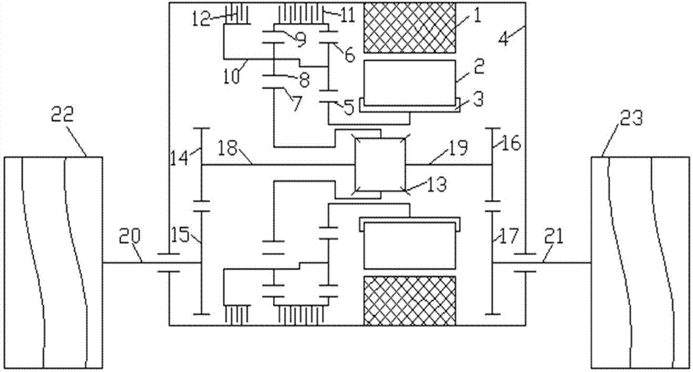 Motor and speed changer integrated power assembly for battery electric vehicles