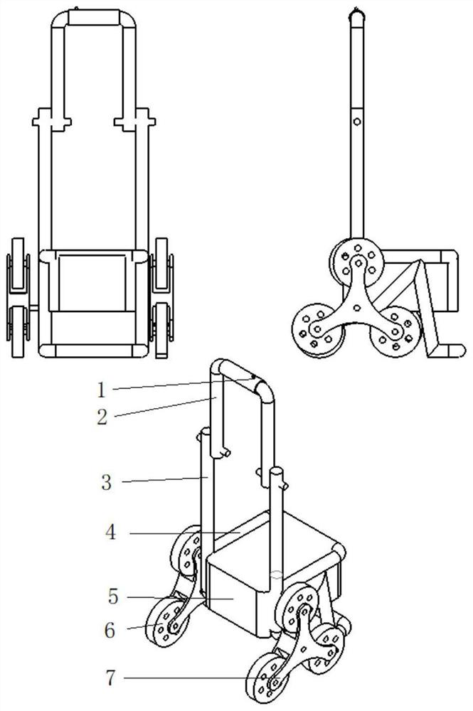 Intelligent electric speed-control stair-climbing transport trolley for helping aged