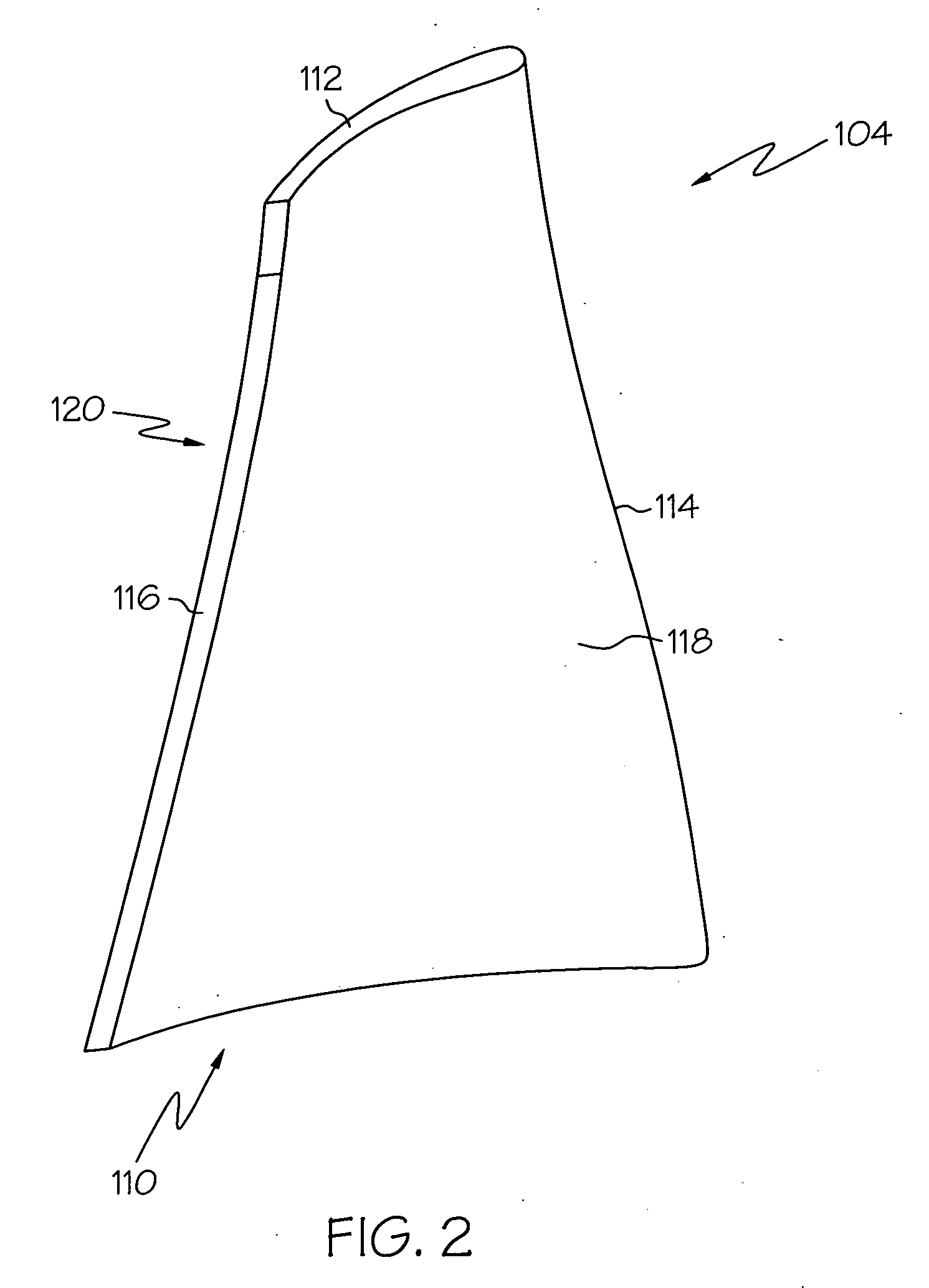 Frequency tailored thickness blade for a turbomachine wheel