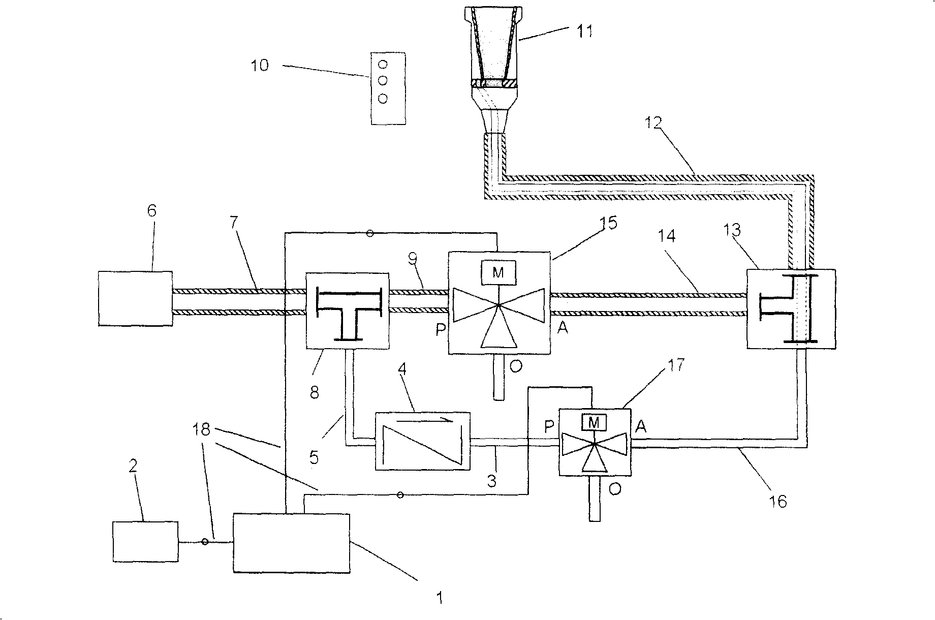 Water pressure fastening connecting type water supply automatic control system for passenger train