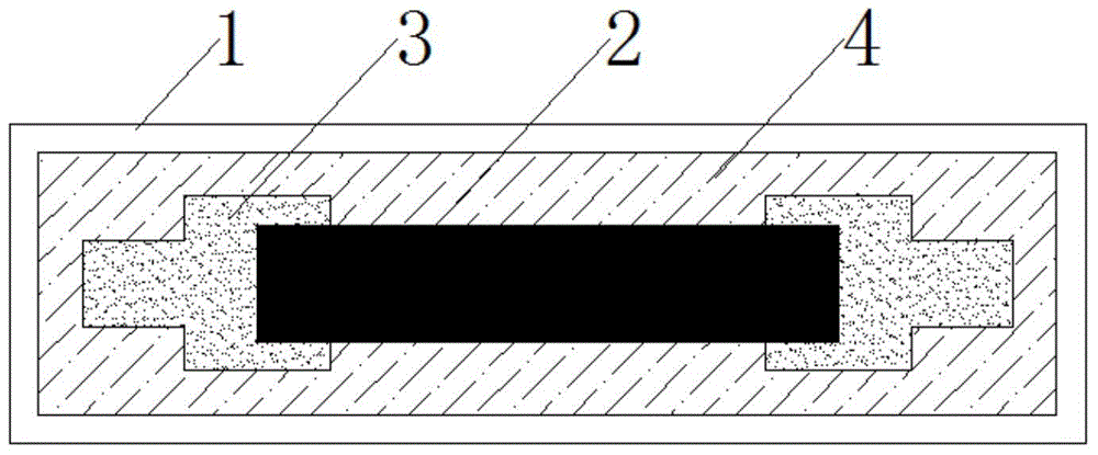 Strain test sensing element with matched modulus and manufacturing method thereof