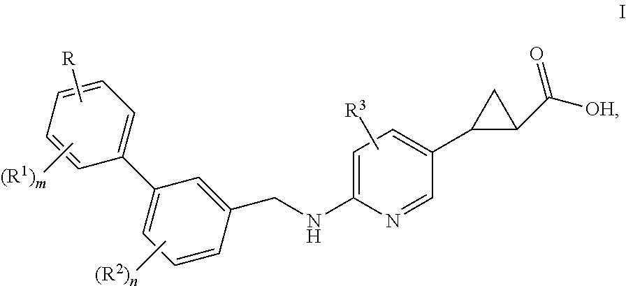 Benzylaminopyridylcyclopropanecarboxylic acids, pharmaceutical compositions and uses thereof