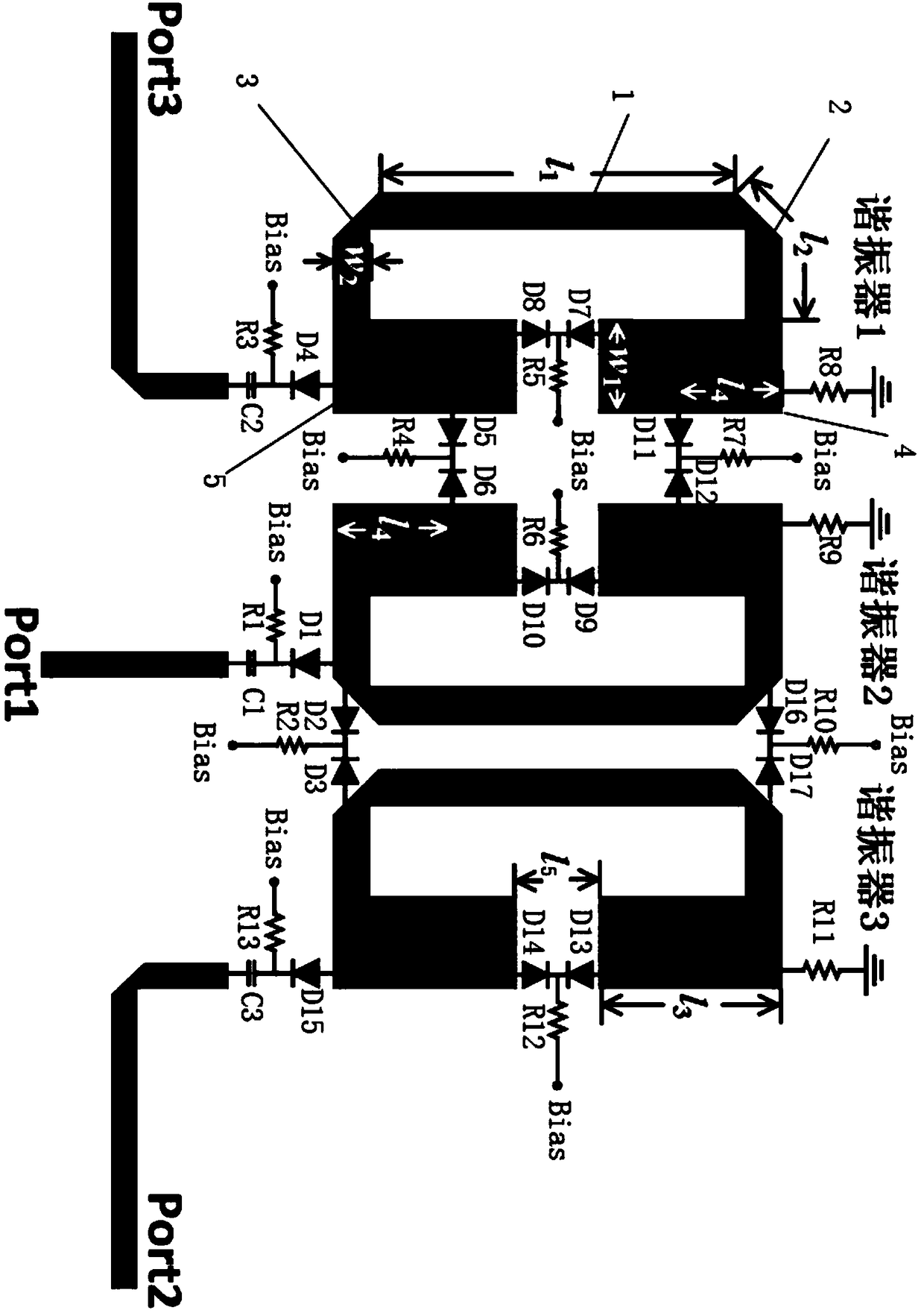 Half-wavelength resonator-based configurable Balun filter