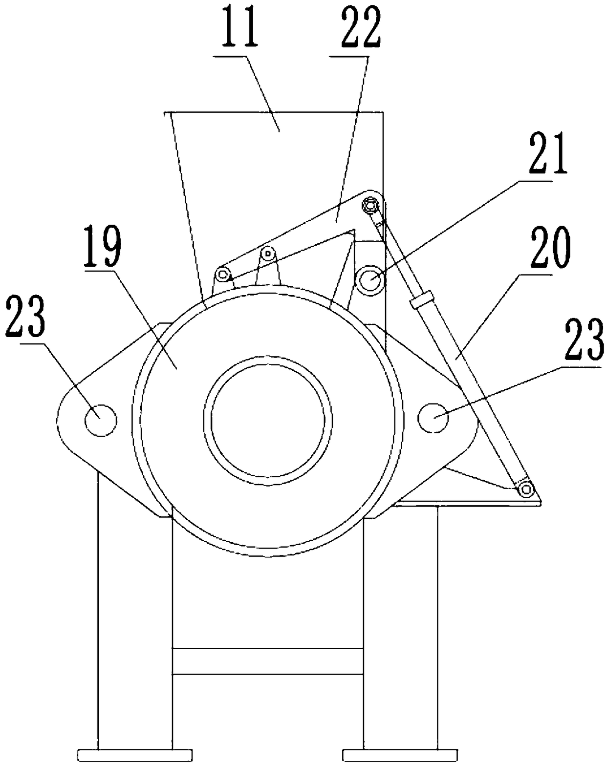 Low-dust type garbage treatment, extrusion and cake formation device