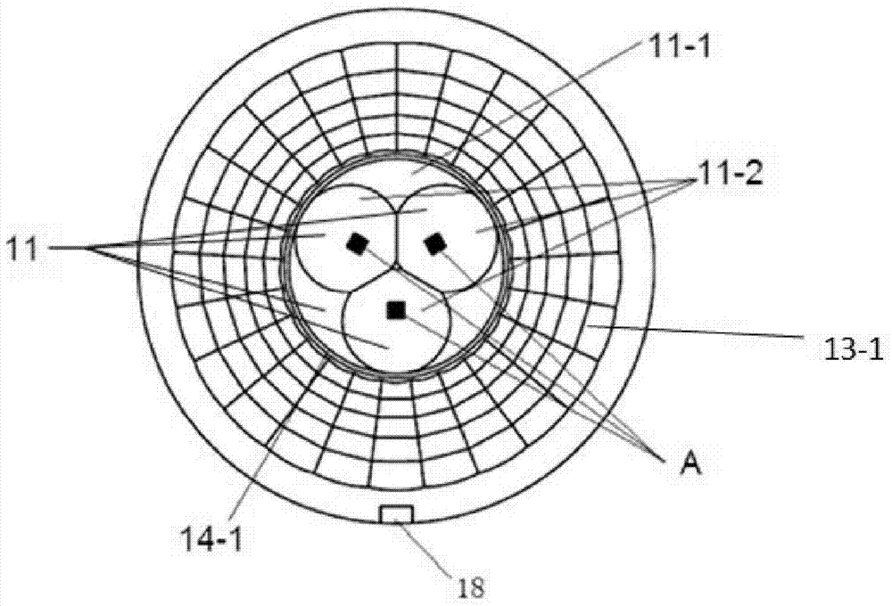 A secondary light distribution lens and equipment for discrete LED light sources