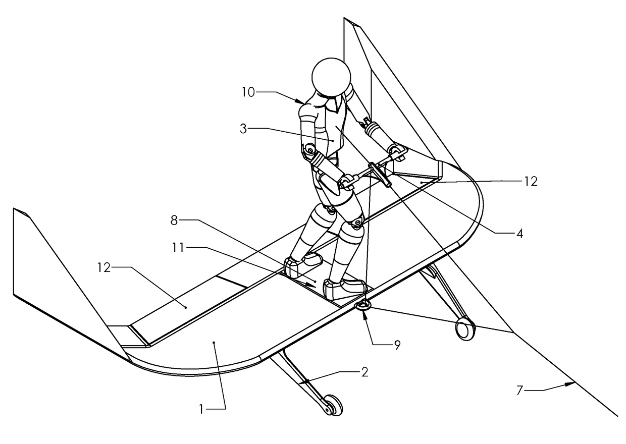 System for airboarding behind an aircraft