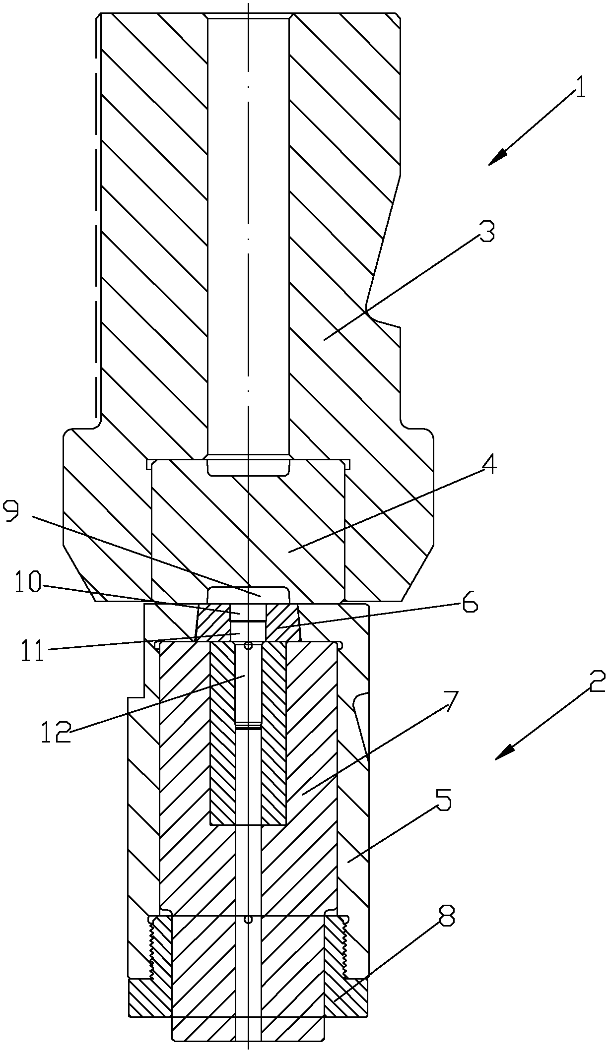 Cold heading moulding die for tyre bolt