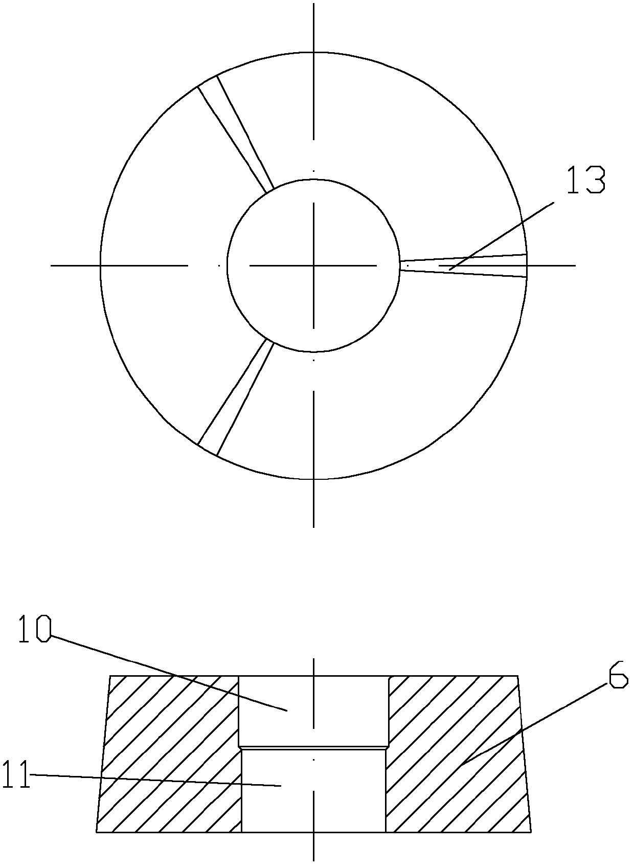 Cold heading moulding die for tyre bolt