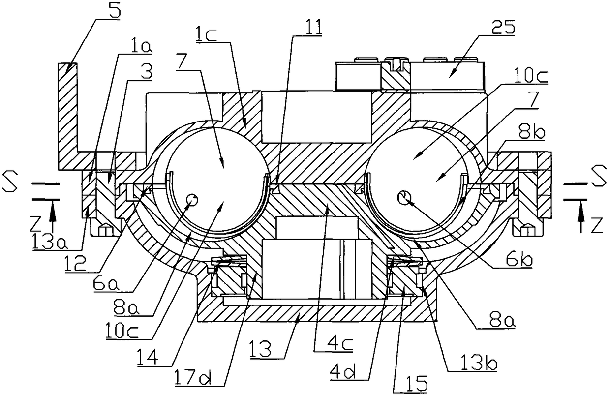 Tray piston rocking pressure fluid machine driven by pallet piston rocking actuator